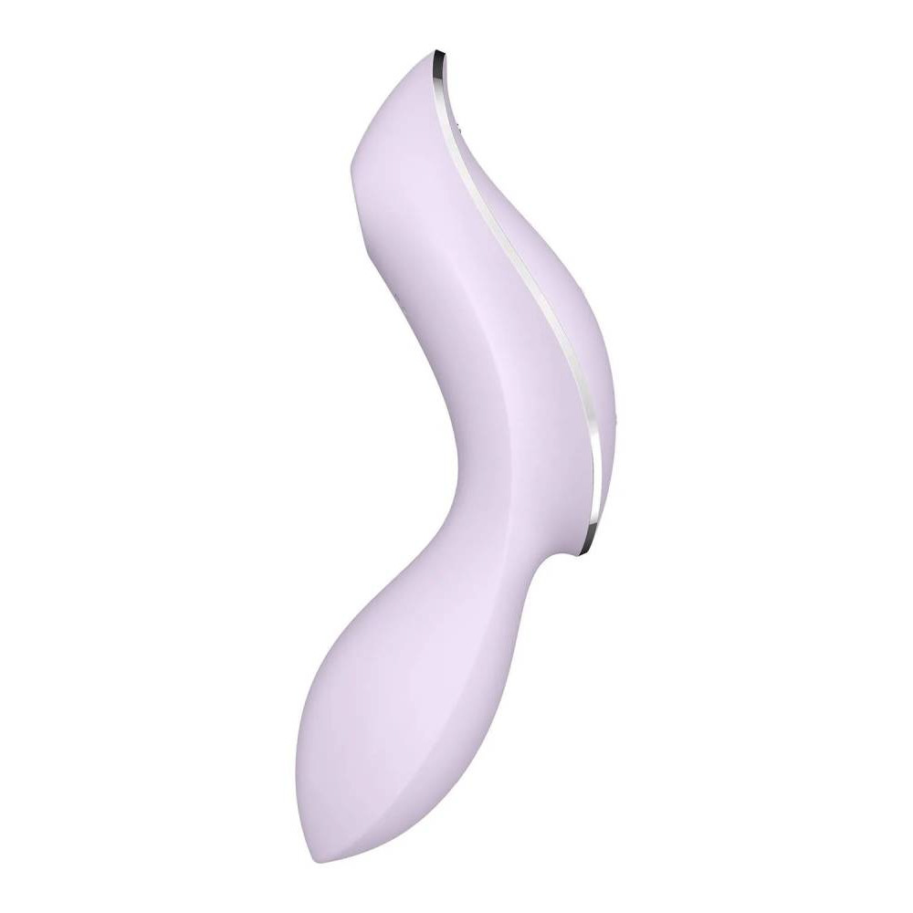Вибратор двойной Satisfyer Curvy Trinity 2 с вакуумной стимуляцией, фиолетовый, 16.8 х 4.4 см фото №0 — секс игрушки: Украина, NO TABOO