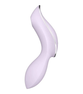 Вибратор двойной Satisfyer Curvy Trinity 2 с вакуумной стимуляцией, фиолетовый, 16.8 х 4.4 см - No Taboo
