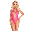 Сексуальное боди кружевное с глубоким декольте, L/XL, Kissable розовое, фото №1 — секс шоп Украина, NO TABOO