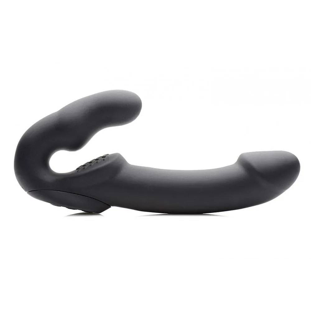 Безремневый страпон с вибрацией Evoke Vibrating Strapless Strap-On черный, 24.7 х 4 см фото №0 — секс игрушки: Украина, NO TABOO