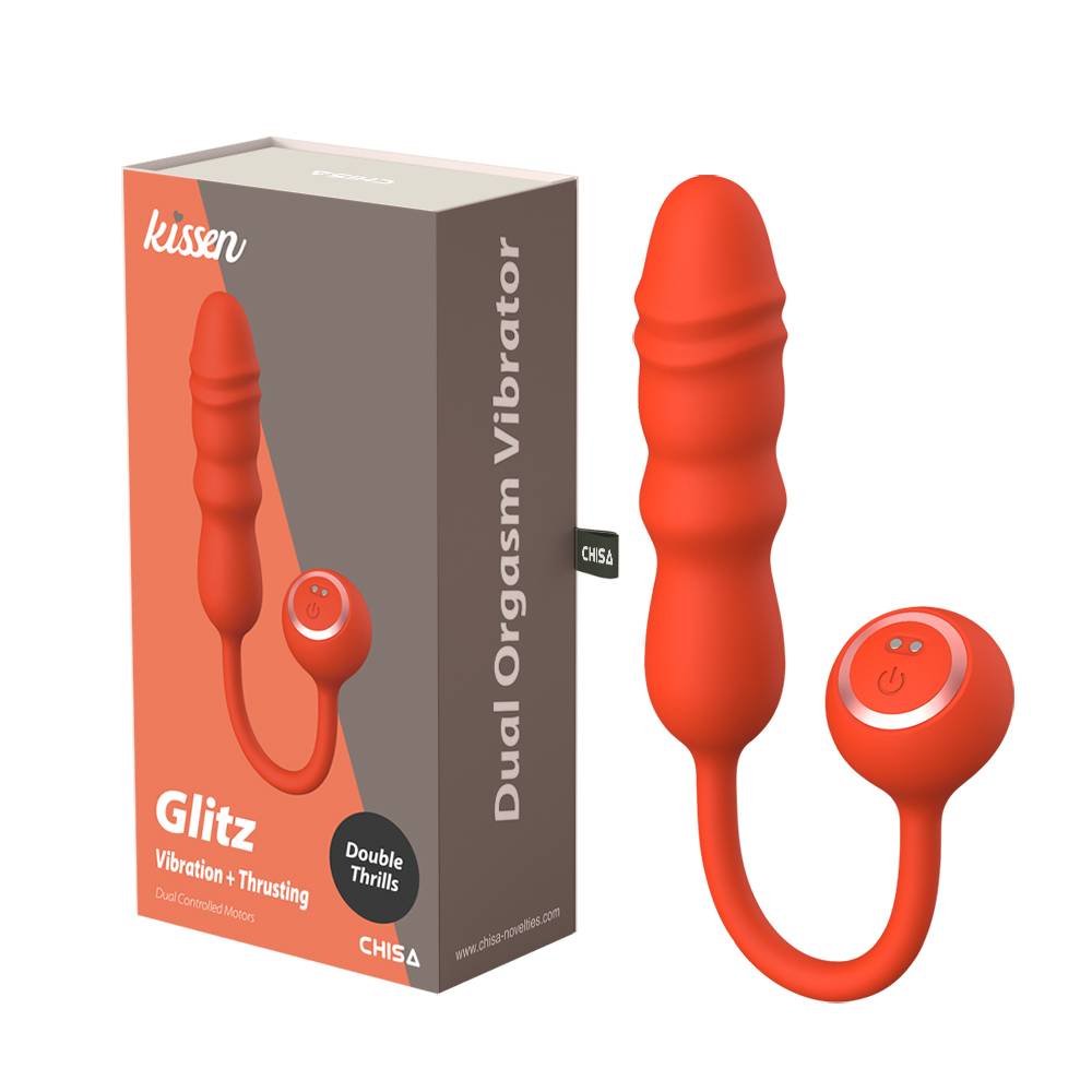 Вибратор с фрикциями рельефный нереалистичный Glitz Chisa Kissen оранжевый, 26.8 х 4.5 см фото №0 — секс игрушки: Украина, NO TABOO