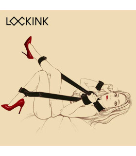 Система фиксации с манжетами Lockink черная - No Taboo