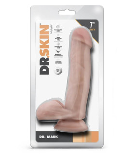 Фалоімітатор реалістичний Blush Dr. Skin на присосці, бежевий, 17.7 х 3.8 см - No Taboo