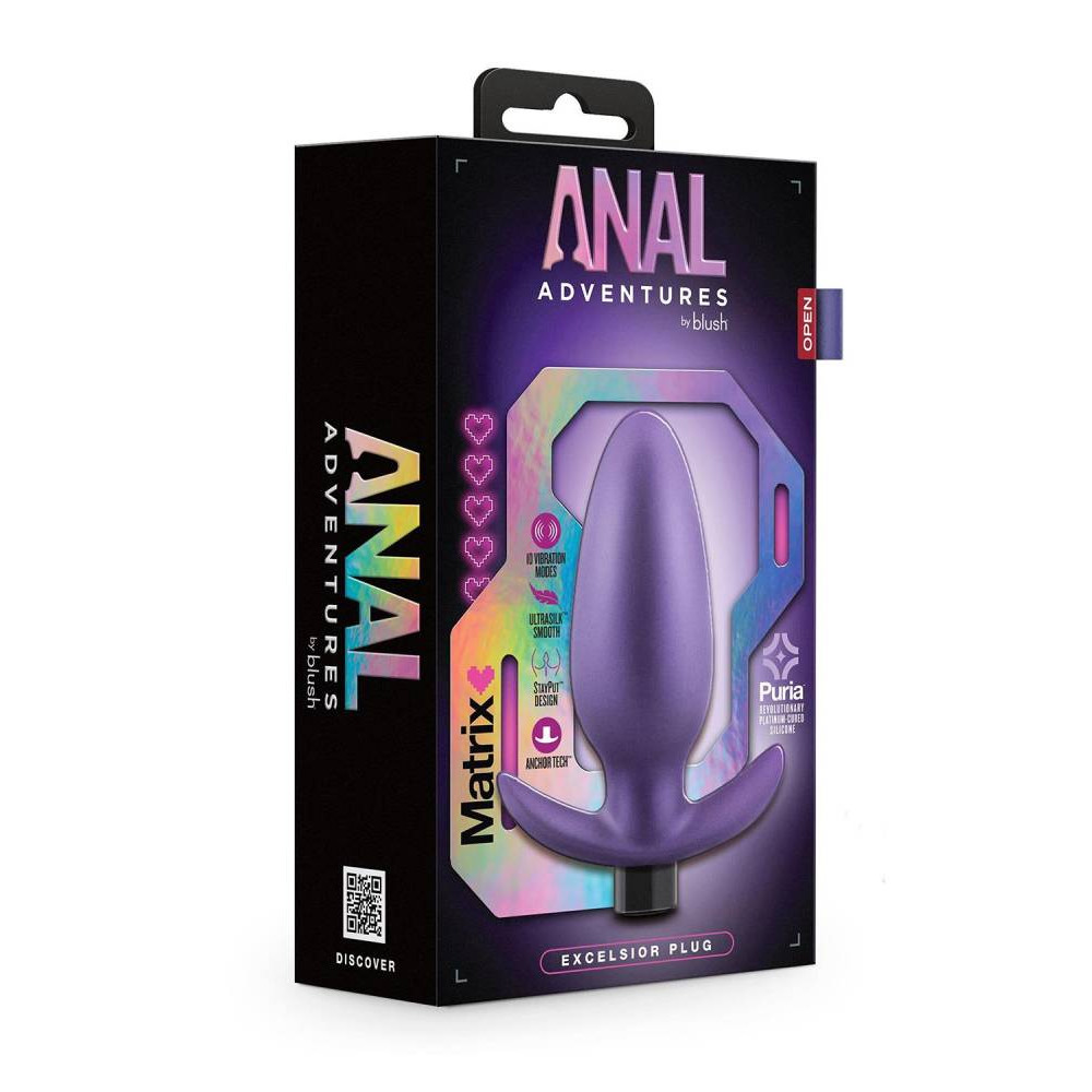 Анальный вибратор Blush Anal Adventures, фиолетовый, 12 х 3.8 см фото №2 — секс игрушки: Украина, NO TABOO