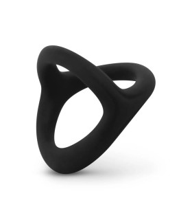 Эрекционное кольцо с петлей на мошонку Easytoys черное, 5.2 х 4 см - No Taboo