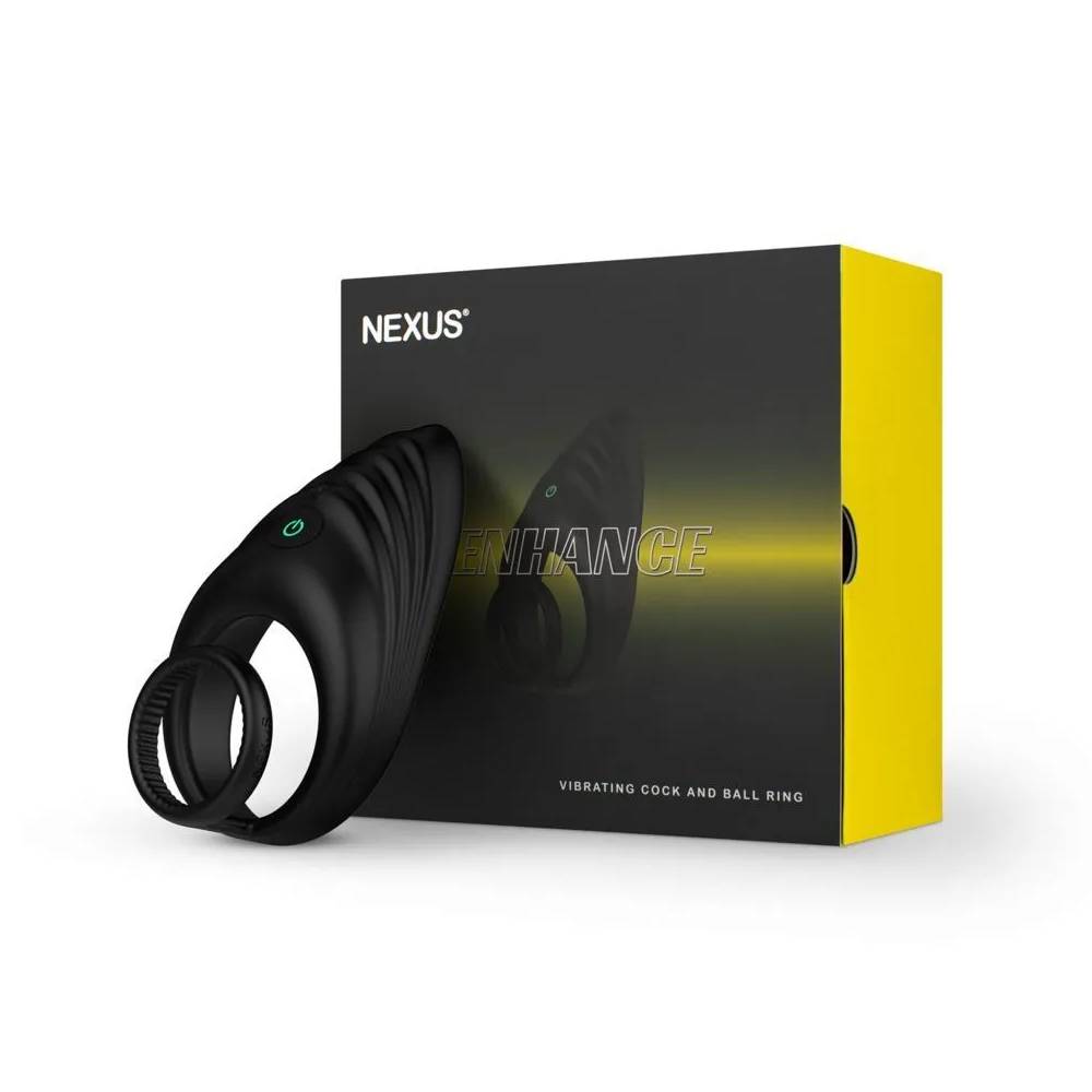 Вибро-эрекционное кольцо Nexus Enhance с петлей на мошонку, с рельефным стимулятором, черное, 6 х 4.1 см фото №0 — секс игрушки: Украина, NO TABOO