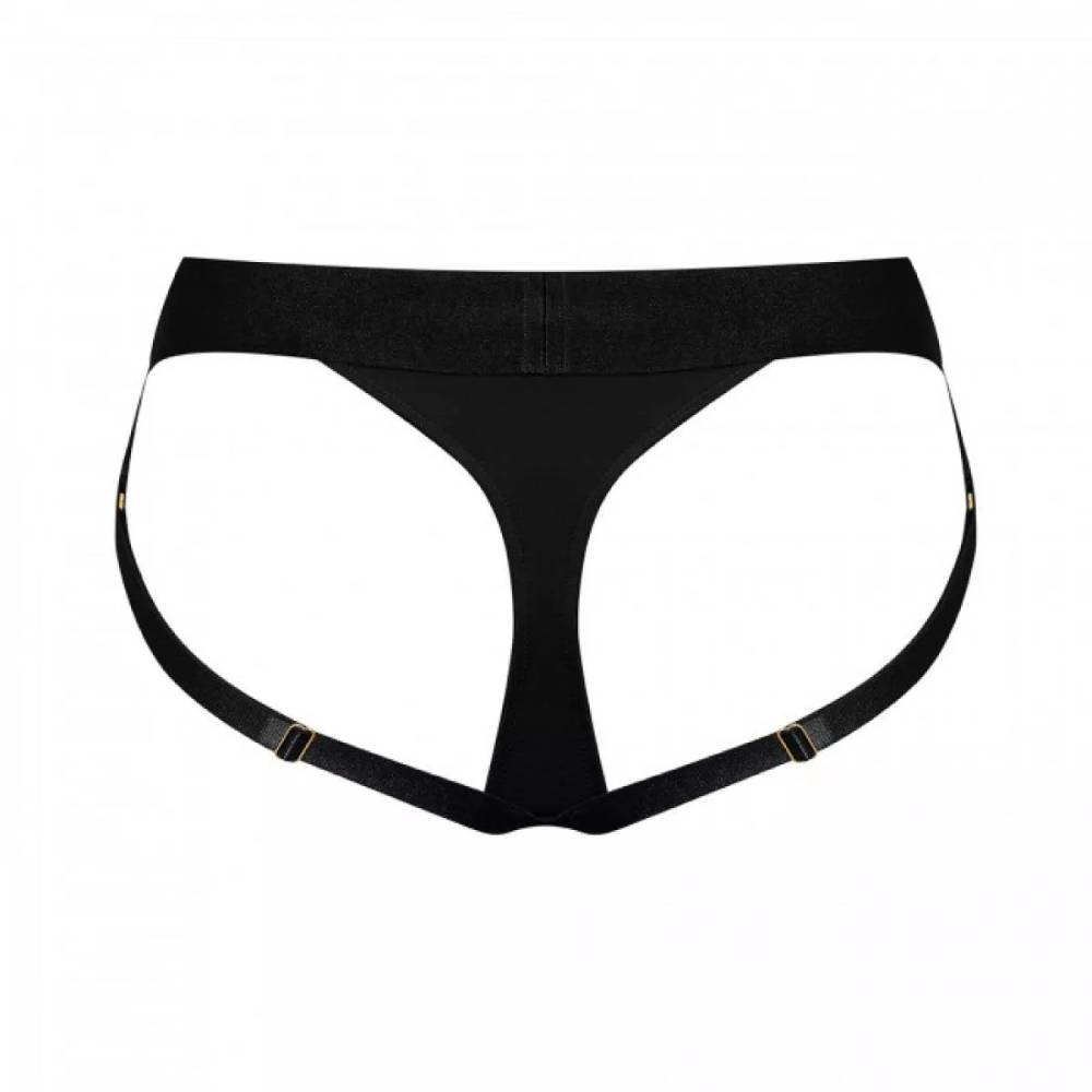 Трусики для страпона, L, Strap-On-Me кольцевое крепление, с отрытыми ягодицами, черные фото №4 — секс игрушки: Украина, NO TABOO