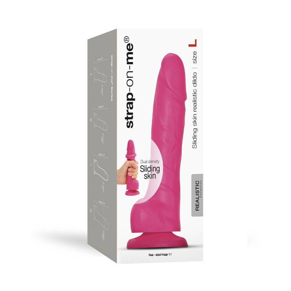 Фаллоимитатор реалистичный размер L Strap-On-Me на присоске, розовый, 14.2 х 4.1 см фото №2 — секс игрушки: Украина, NO TABOO
