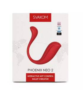 Виброяйцо с подключением к приложению, интерактивное Svakom Phoenix Neo 2 красное, 11.8 х 3 см - No Taboo