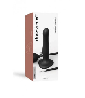 Насадка для страпона с накачкой нереалистичная Strap-On-Me черная, 19 х 6 см - No Taboo