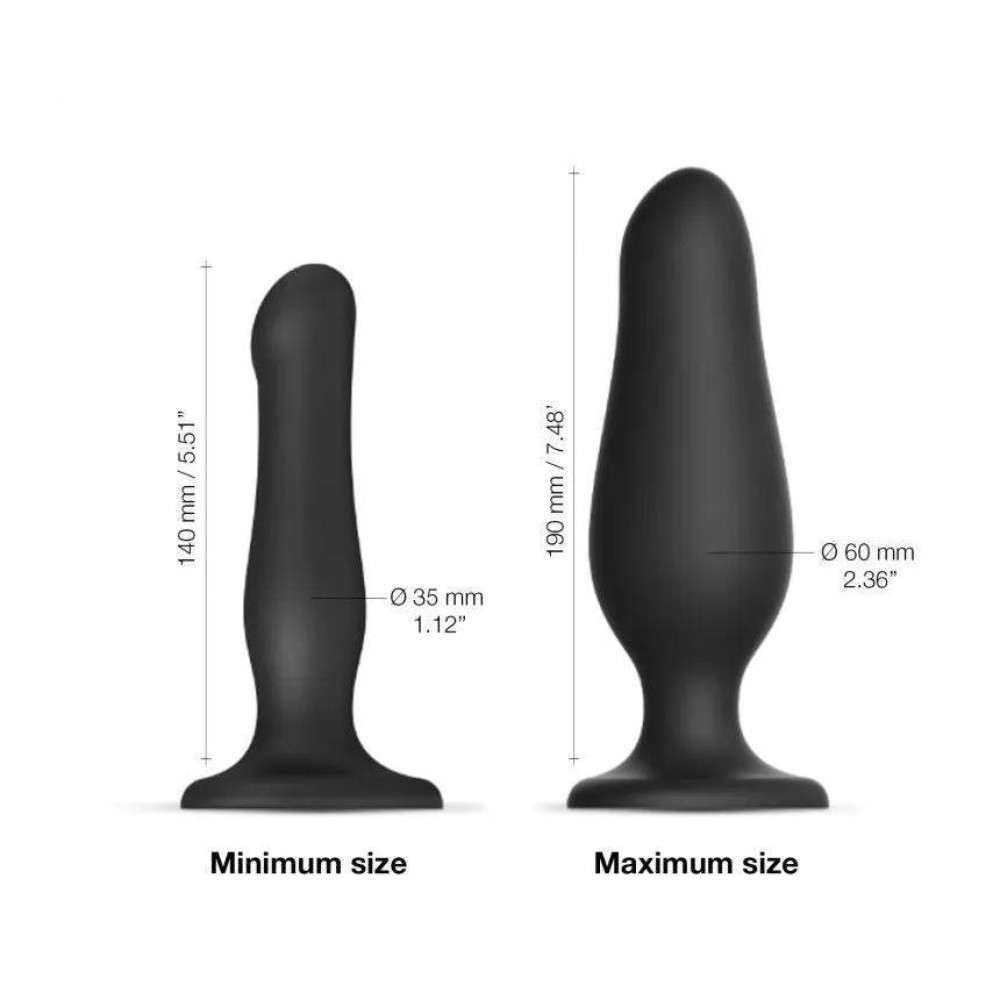 Насадка для страпона с накачкой нереалистичная Strap-On-Me черная, 19 х 6 см фото №5 — секс игрушки: Украина, NO TABOO