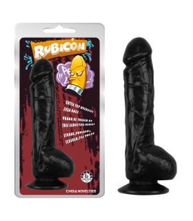 Фаллоимитатор реалистичный с присоской Rubicon Chisa, черный, 22.3 х 4.1 см - No Taboo