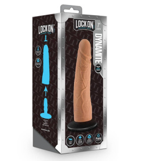 Насадка для страпона реалистичная Lock On коричневая, 17.7 х 5 см - No Taboo
