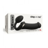 Безремневой страпон, XL, с вибрацией и вакуумной стимуляцией Strap-On-Me с дистанционным пультом, черный, 16.2 х 4.7 см фото №1 — секс игрушки: Украина, NO TABOO
