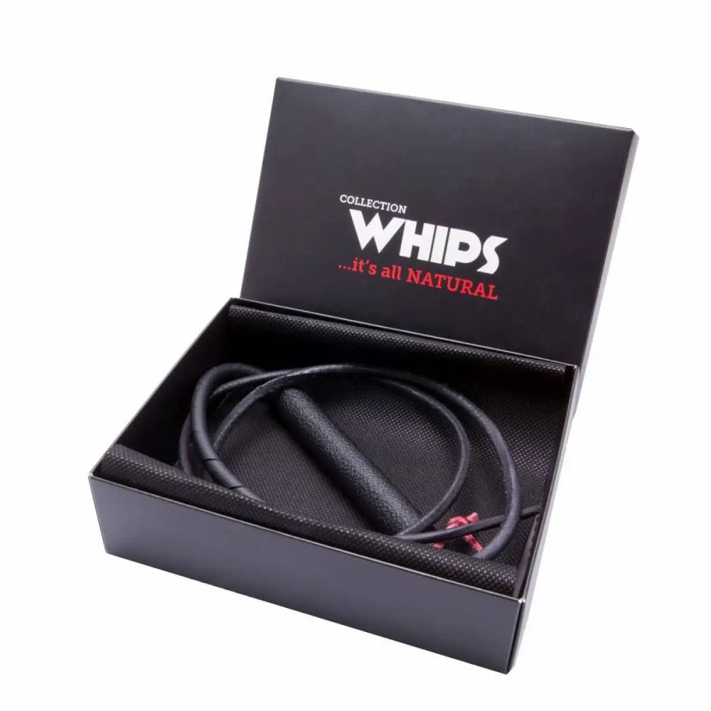 Кнут кожаный WHIPS с петлей на рукояти, черный, 135 см, фото №2 — секс шоп Украина, NO TABOO