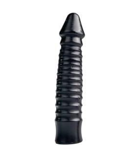 Фаллоимитатор анальный гигантский рельефный All Black черный, 26.5 х 5.5 см - No Taboo
