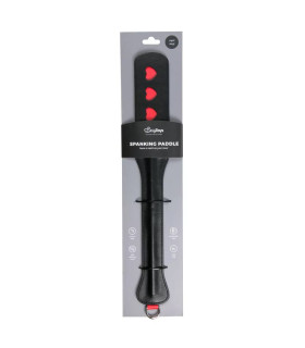Паддл длинный с сердцами Easytoys черный, 47 см - No Taboo