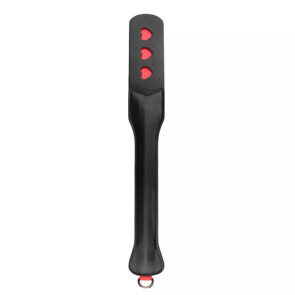 Паддл длинный с сердцами Easytoys черный, 47 см, фото №0 — секс шоп Украина, NO TABOO