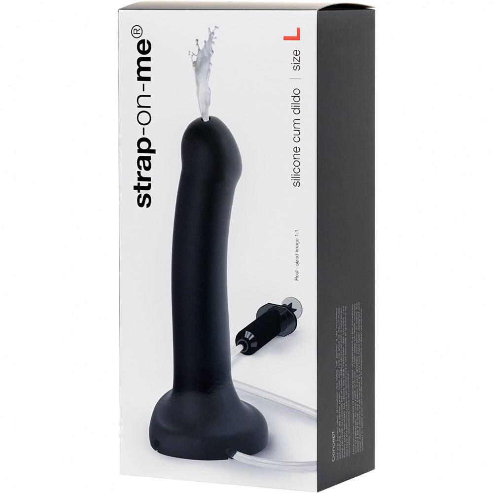 Фалоиммитатор с семяизвержением Strap-On-Me, черный, размер L, 19.6 х 3.6 см фото №2 — секс игрушки: Украина, NO TABOO