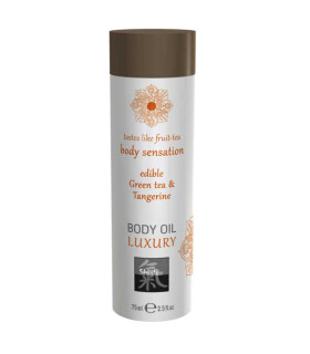 Съедобное массажное масло HOT Body Oil Luxury со вкусом зелёного чая и мандарина, 75 мл - No Taboo