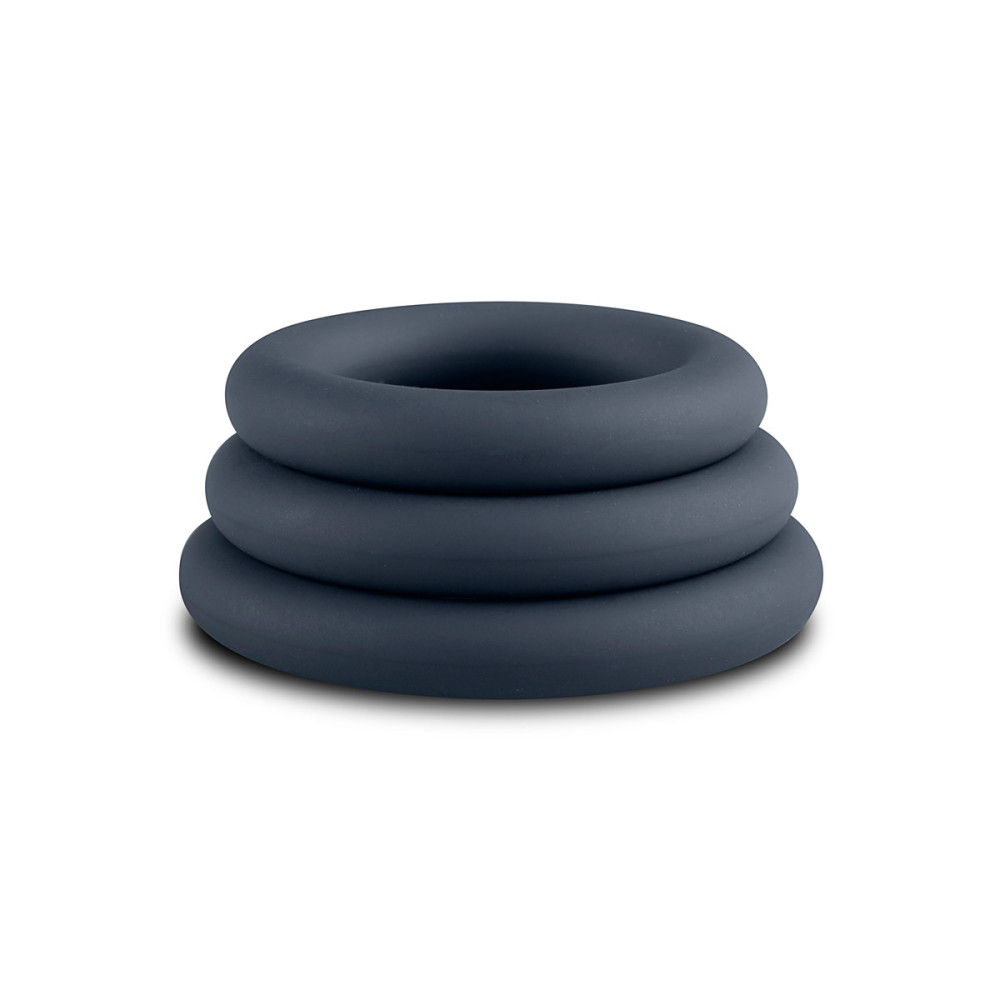 Набор эрекционных колец Boners 3-Piece Cock Ring Set - Grey, серые фото №5 — секс игрушки: Украина, NO TABOO