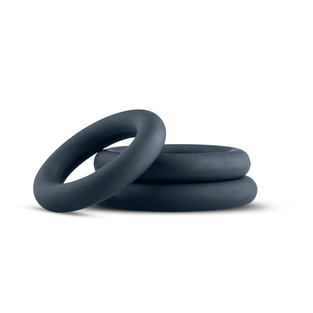 Набор эрекционных колец Boners 3-Piece Cock Ring Set - Grey, серые фото №2 — секс игрушки: Украина, NO TABOO