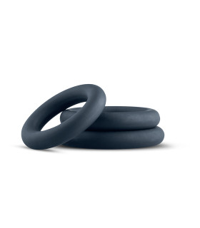 Набор эрекционных колец Boners 3-Piece Cock Ring Set - Grey, серые - No Taboo