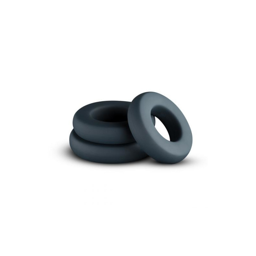 Набор эрекционных колец Boners Large Cock Ring Set, серый фото №2 — секс игрушки: Украина, NO TABOO