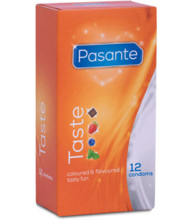 Резинки Pasante Taste Condoms, 12 шт, с разными вкусами - No Taboo