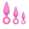 Набор анальных пробок Pink Buttplugs With Pull Ring - Set, розовый фото №2 — секс игрушки: Украина, NO TABOO