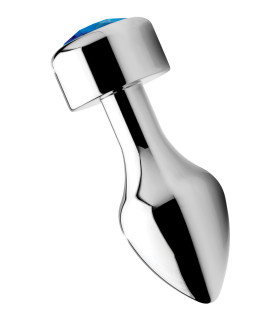 Анальная пробка метал Aluminum Butt Plug With Blue Small - No Taboo