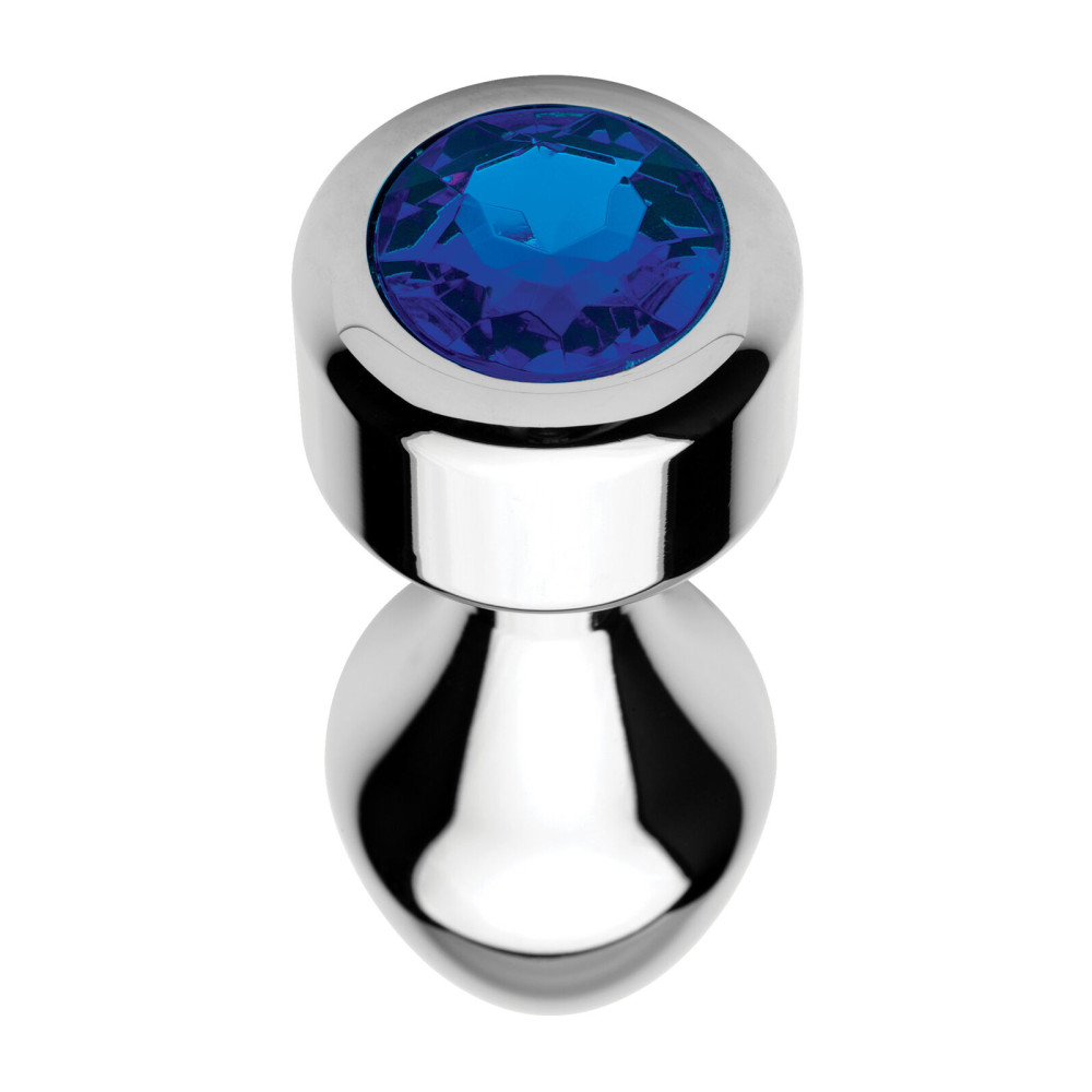 Анальная пробка метал Aluminum Butt Plug With Blue Small фото №0 — секс игрушки: Украина, NO TABOO