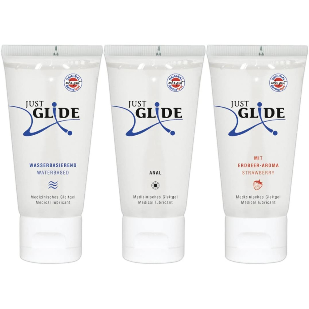 Набор из трех лубрикантов Just Glide, 3x50 мл , фото №0 — секс шоп Украина, NO TABOO