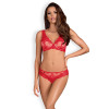 Комплект нижнего белья Obsessive 853-SET-3 кружевной, красный, S-M, фото №1 — секс шоп Украина, NO TABOO