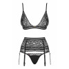 Эротичный комплект с поясом L/XL, черный, фото №9 — секс шоп Украина, NO TABOO
