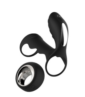 Двойное эрекционное виброкольцо Dream Toys Midnight Magic с пультом, черное, 10 х 3.2 см - No Taboo