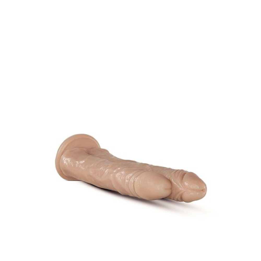 Двойной фалоимитатор-гигант Blush Dr Skin на присоске, бежевый, 26.6 х 8.2 см фото №3 — секс игрушки: Украина, NO TABOO
