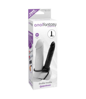 Насадка на пенис Pipedream Anal Fantasy для двойного проникновения, чёрная, 15.5 х 2.5 см - No Taboo