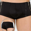Трусы-шорты две молнии Shorts 4500 - black L, фото №1 — секс шоп Украина, NO TABOO