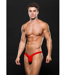 Чоловічі стрінги блискавки спереду MICROFIBER LOWRISE ZIP THONG RED, S/M - No Taboo