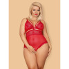 Эротическое боди с украшением в области декольте teddy opencrotch red XXL, фото №1 — секс шоп Украина, NO TABOO