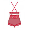 Эротическое боди с украшением в области декольте teddy opencrotch red XXL, фото №3 — секс шоп Украина, NO TABOO