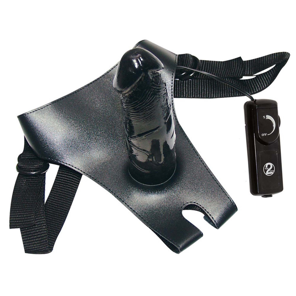 Страпон латексный с вибрацией Queeny Love Black Strap-On фото №2 — секс игрушки: Украина, NO TABOO