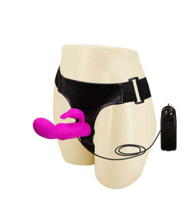Страпон з вібрацією з кліторальним стимулятором Ultra Harness Strap-On - No Taboo