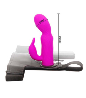 Страпон з вібрацією з кліторальним стимулятором Ultra Harness Strap-On - No Taboo