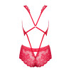 Кружевное боди Obsessive 853 полупрозрачное, красное, L-XL, фото №6 — секс шоп Украина, NO TABOO