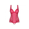 Эротический боди с украшением из подвески, кружевной красный Боди crotchless teddy red L/XL, фото №5 — секс шоп Украина, NO TABOO