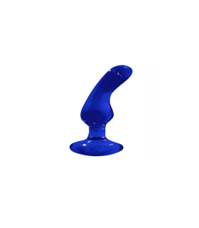 Анальная пробка стекло CRYSTAL ANGLED GLASS PLUG BLUE - No Taboo
