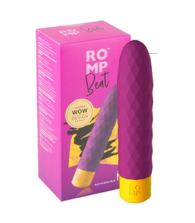Вибратор классический ROMP Beat рельефный, фиолетовый, 15 × 3.2 см - No Taboo