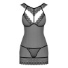 Сексуальная черная сорочка с кружевным ожерельем L/XL, фото №3 — секс шоп Украина, NO TABOO